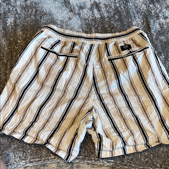 Vans Men’s Striped Drawstring Cargo Shorts - Cream, Black & Tan - Picture 3 of 4